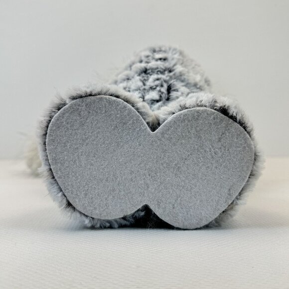 Handmade Gray Winter Moose Plush Decor Posable Hat Sweater Scarf Knit Hat 20" - Picture 8 of 11